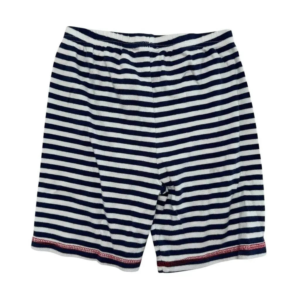 GYMBOREE Stars and Stripes Cotton Short John Pajama Set Sz 8 Kids Red White Blue